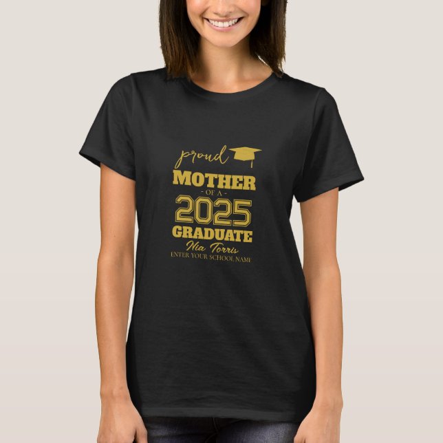 Angepasste stolze Mutter eines Absolventen 2025 T-Shirt (Vorderseite)