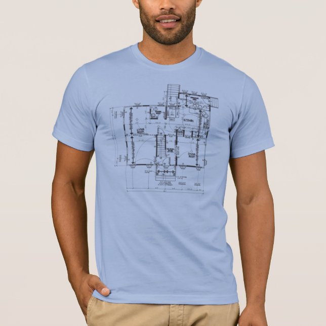 Angepasste T-Shirt der Männer des Planblaus das (Vorderseite)