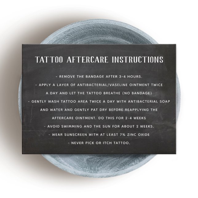 Angepasste Tattoo Aftercare Instructions Black Visitenkarte (Von Creator hochgeladen)
