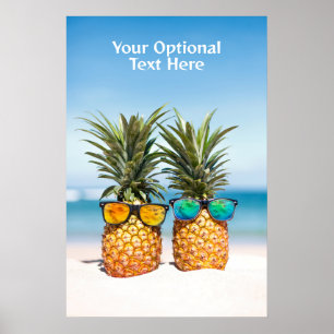 Angepasste Text-Beach-Ananas Poster