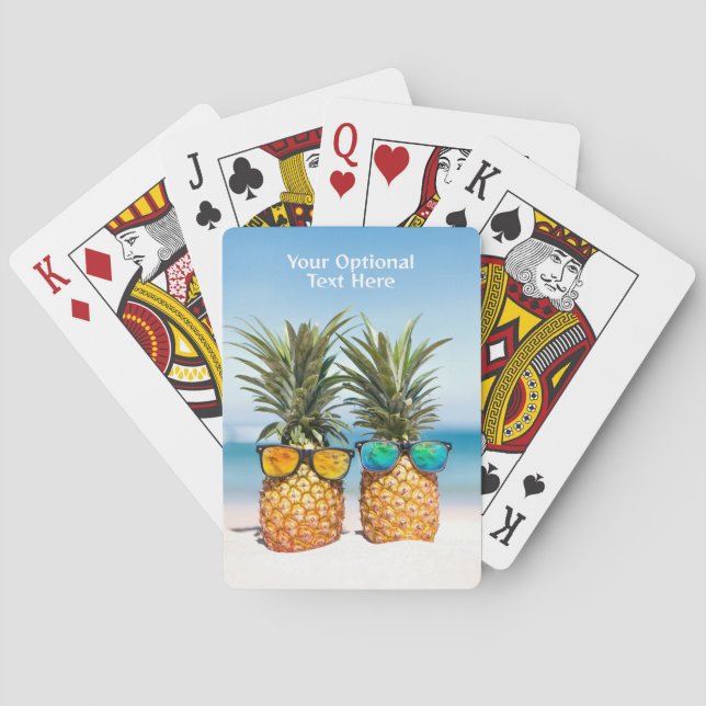 Angepasste Text-Beach-Ananas Spielkarten (Rückseite)
