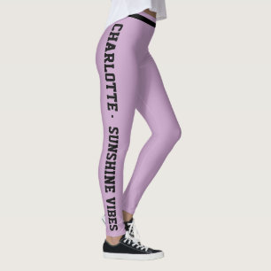 Angepasste Urlaub Classy Lavendel Schwarz Gestreif Leggings