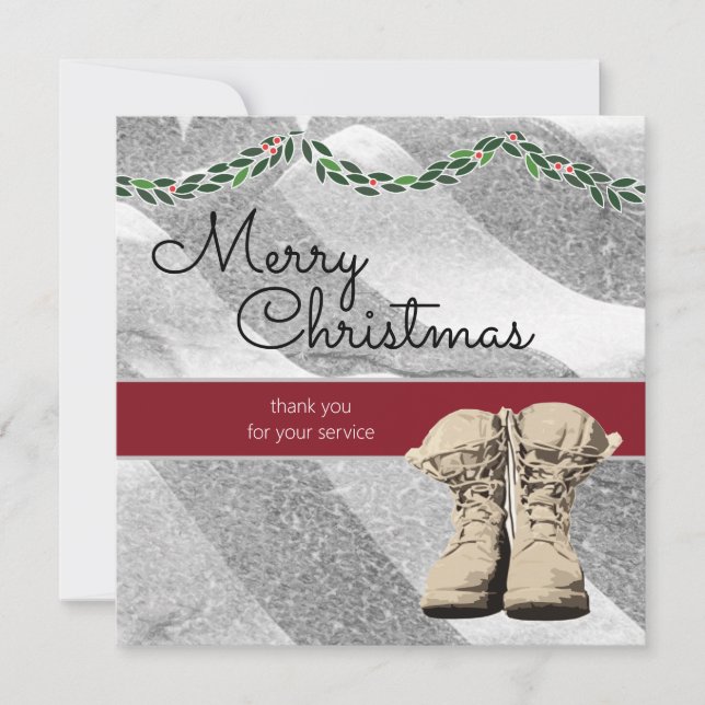 Angepasste US-Soldaten für Militärweihnachtskarten Mitteilungskarte (Vorderseite)