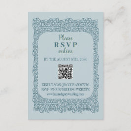 Angepasste Vintage QR-Codelingkarten mit blauer Sp Begleitkarte