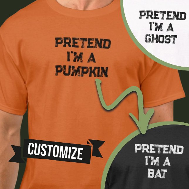 Angepasste Vorstellung, ich wäre ein leichtes Hall T-Shirt (Custom Pretend I'm A Lazy Easy Halloween Costume T-Shirt)