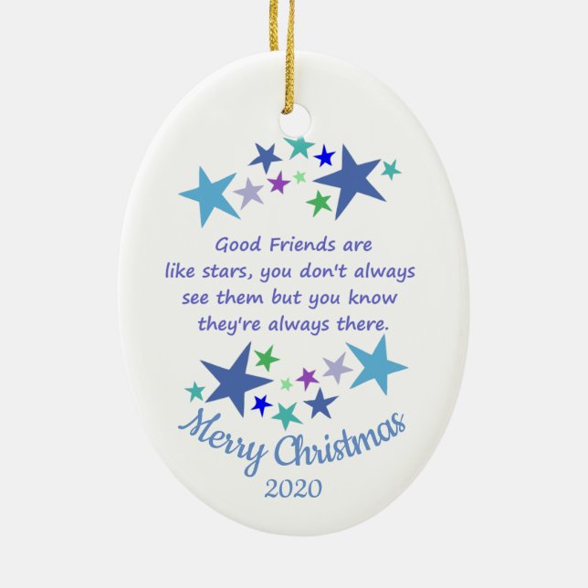 Angepasste Weihnachten Gute Freunde wie Sterne Keramikornament (Hinten)