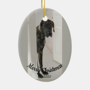 Angepasste Weihnachten traurig aussehen Großer Dan Keramikornament