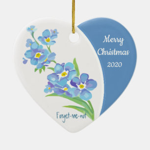Angepasste Weihnachts-Vergessen-nicht-Blume Keramikornament