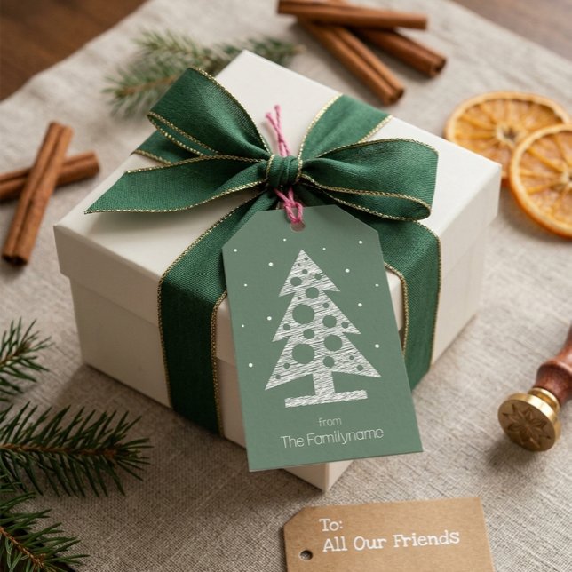 Angepasste Weihnachtsgeschenkmarke mit Abstraktem  Geschenkanhänger (Von Creator hochgeladen)