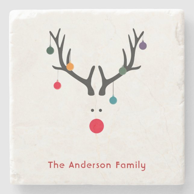 Angepasste Weihnachtsminimalistische moderne Renti Steinuntersetzer (Vorderseite)