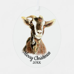 Angepasste Weihnachtswasserziegenfarm Ornament Aus Metall