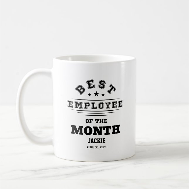 Angepasster bester Mitarbeiter des monatlichen Job Kaffeetasse (Links)