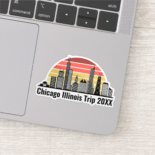 Angepasster Chicago-Sonnenuntergang-Reise-Souvenir Aufkleber