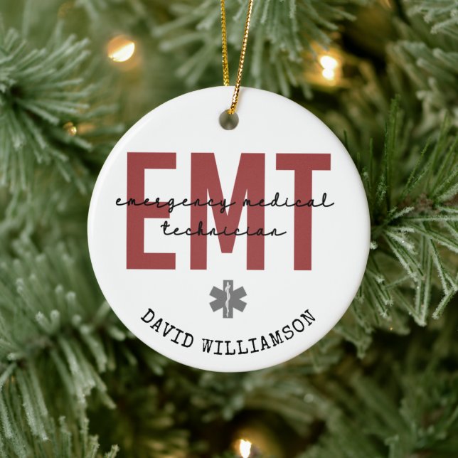 Angepasster EMT Mediziner Keramik Ornament (Baum)