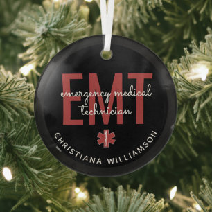 Angepasster EMT Mediziner Ornament Aus Glas