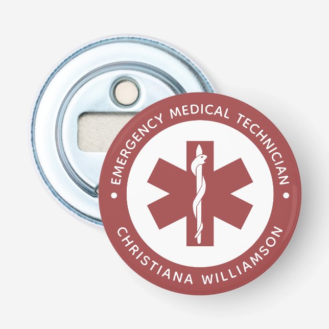 Angepasster EMT-Symbol Notmediziner Flaschenöffner (Vorderseite)