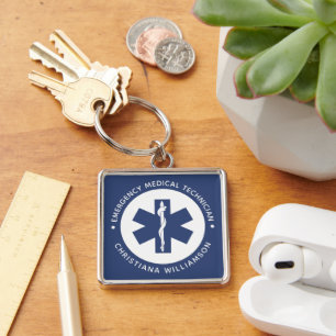 Angepasster EMT-Symbol Notmediziner Schlüsselanhänger