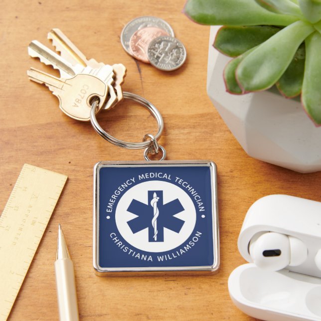 Angepasster EMT-Symbol Notmediziner Schlüsselanhänger (Schreibtisch)