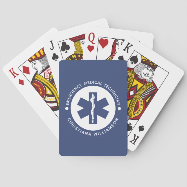 Angepasster EMT-Symbol Notmediziner Spielkarten (Rückseite)