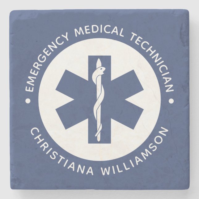 Angepasster EMT-Symbol Notmediziner Steinuntersetzer (Vorderseite)