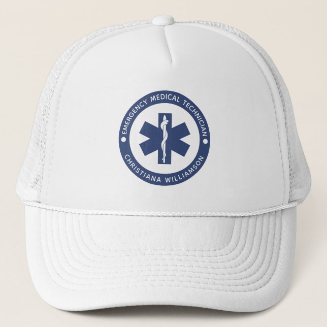 Angepasster EMT-Symbol Notmediziner Truckerkappe (Vorderseite)