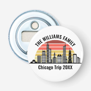 Angepasster Familienausflug Chicago Sonnenuntergan Flaschenöffner