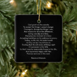 Angepasster Gebetssong Zitat Text schwarz zweiseit Keramikornament<br><div class="desc">Personalisiertes Gebet Song Zitat-Satz oder Text zwei Seite elegante minimalistische Keramik Ornament. Gut zu Weihnachten. Vollständig anpassbarer weißer Text auf beiden Seiten (zwei verschiedene Texte) auf schwarzem, schlichtem Hintergrund. Sie können Ihre eigene Nachricht, Liebe Brief, inspirierendes, motivierend Zitat, Gedicht, etc schreiben, oder Sie können einfach das Gebet der Heiligkeit verlassen,...</div>