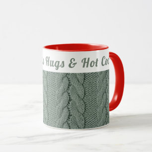 Angepasster gemütlicher, grüner Winter Hugs & Ho Tasse