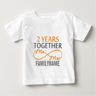 Angepasster Herr und Frau 2. Jahrestag Baby T-shirt