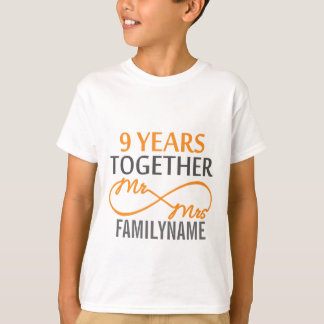 Angepasster Herr und Frau 9. Jahrestag T-Shirt