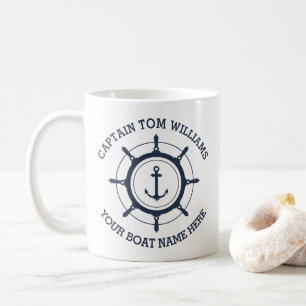 Angepasster Kapitän und Name des Schiffes Kaffeetasse