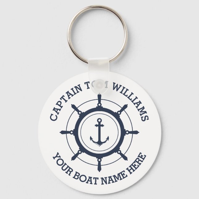 Angepasster Kapitän und Name des Schiffes Schlüsselanhänger (Vorderseite)