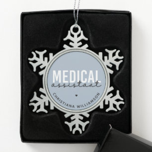 Angepasster medizinischer Assistent Geschenk ein Schneeflocken Zinn-Ornament