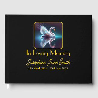 Angepasster Minimal Funeral Memorial Guest Swan Gästebuch