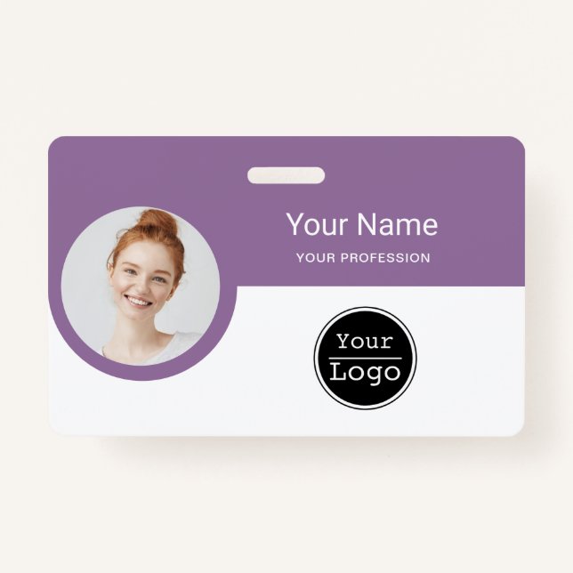 Angepasster Mitarbeiter - Foto, Bar, Logo, Name-ID Ausweis (Vorderseite)