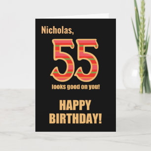 Angepasster Name 55. Geburtstag für Him Card Karte