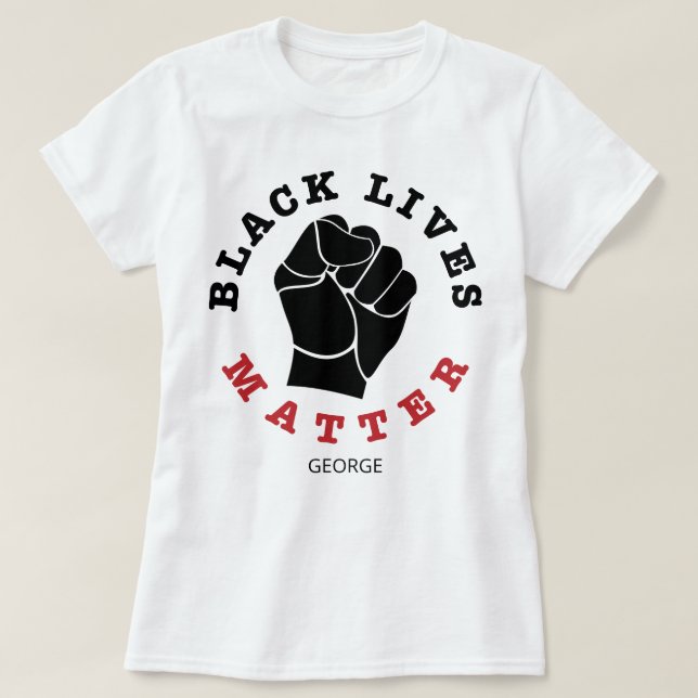 Angepasster Name der zuerst schwarzen Lebensart T-Shirt (Design vorne)