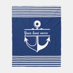 Angepasster Name des Schiffes Navy Blue Fleecedecke