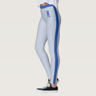 Angepasster Name Royal Powder Blau Monogramm Strei Leggings