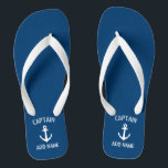 Angepasster nautischer Ankerbootkapitän Flip Flops<br><div class="desc">Maßgeschneiderte Marine Blau-Weiß-Anker Boot Kapitän Flip Flops. Personalisierte Strandschuhe mit Ankerlogo. Meeressandalen für Segler und Segler. Anpassbare Farbe. Cooles Geburtstagsgeschenk oder Gastgeschenk Idee für Freunde,  Vater,  Ehemann,  Onkel,  Großvater,  Hochzeitsgarten und Braut,  Gäste etc. Einzigartiges Zubehör für die Schifffahrt und die Schifffahrt für die Sommerdestination oder die Hochzeitsreise.</div>