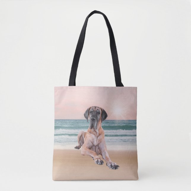 Angepasster Niedlicher Großer Dan Hund sitzend am  Tasche (Vorderseite)