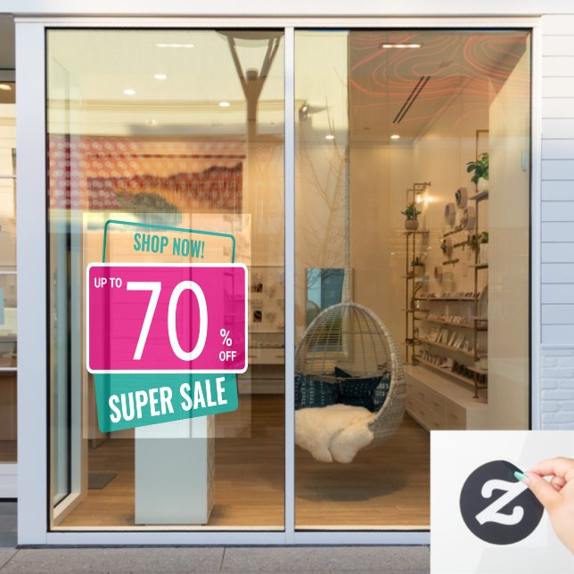 angepasster Prozentsatz des SUPER-SALE-Rabatts Fensteraufkleber (Schaufenster)