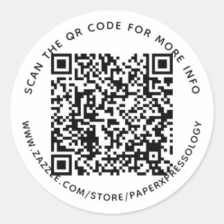 Angepasster QR-Code Text-Gefälligkeitstempel für G Runder Aufkleber