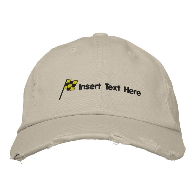 Angepasster Racing-Flag-bestickter Hut (Vorderseite)