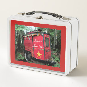 Angepasster roter Zigeuner-Wohnwagen Thunder_Cove Metall Brotdose