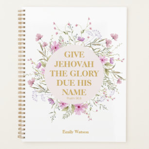 Angepasster Text 2025 JW-Jahr-Psalm 96:8-Blume Planer