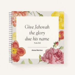Angepasster Text 2025 JW-Jahr-Psalm 96:8 Notizbuch