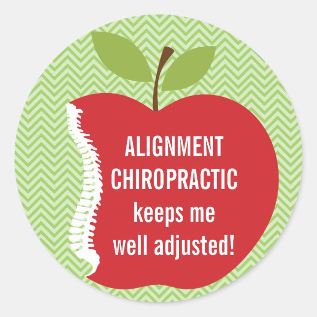 Angepasster Text (Apple) Chiropraktische Sticker (Vorderseite)