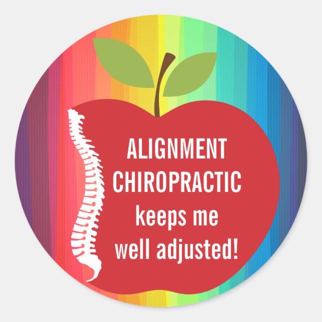 Angepasster Text (Apple) Chiropraktische Sticker (Vorderseite)