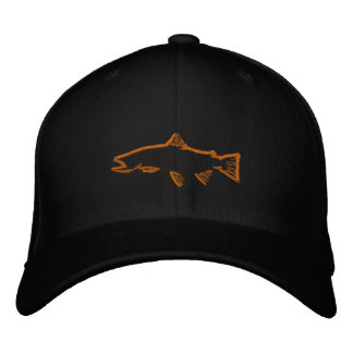 Angepasster Trout Tracker Hat - Schwarz Bestickte Kappe